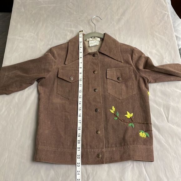 VINTAGE 1960s women's brown jacket with hand beaded golden eagle design size 8 - Picture 15 of 16